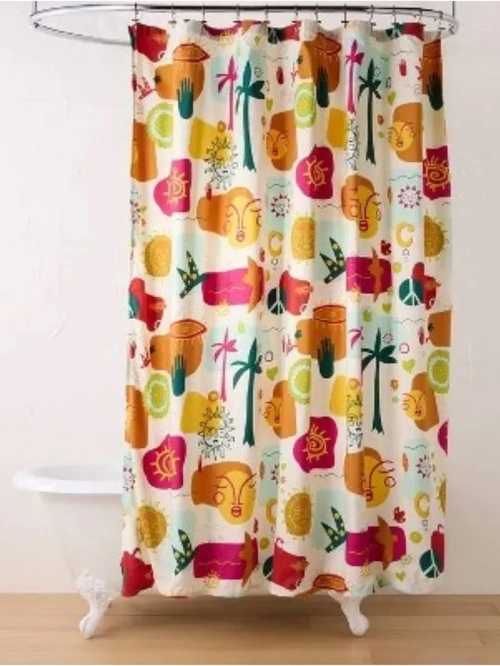 Jungalow x Opalhouse Collage Shower Curtain Bundle with Hooks
